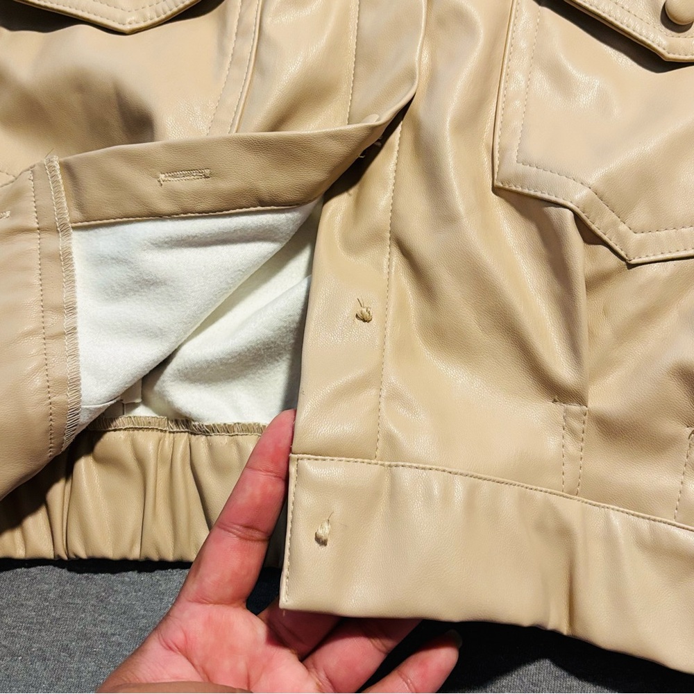 Fashion Nova Tan Boxy Cropped Button Down Shirt - Picture 4 of 15